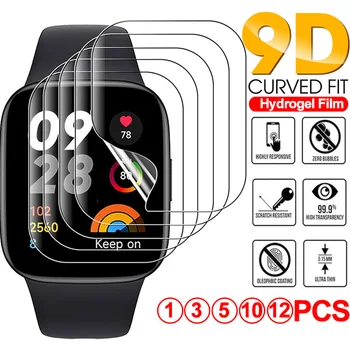 1-12 шт 9D Изогнутая Гидрогелевая пленка для Xiaomi Redmi Watch 3/2/2 Lite Мягкая Защитная пленка для экрана Redmi Watch 3 SmartWatch Не Стеклянная