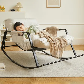 Скандинавское Дизайнерское Эластичное кресло с откидной Спинкой, диван Из Ткани, Балкон, Ленивый Лаундж, Односпальное кресло-качалка, Дизайнерский шезлонг для спальни, мебель