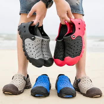 Лидер продаж, Летняя Уличная пляжная обувь Унисекс для пар, быстросохнущая обувь для воды, мужские дышащие сандалии 35-46#