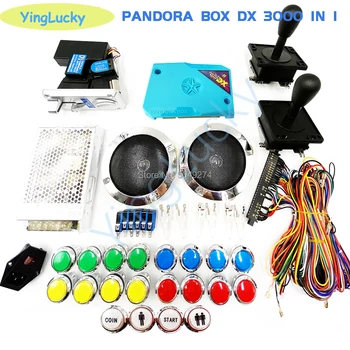 бесплатная доставка DIY arcade jamma kit с pandora box DX board Американский джойстик Светодиодная аркадная кнопка источник питания монетоприемник