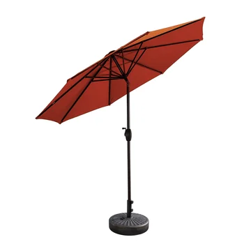 9-футовые зонтики для патио с бронзовым пластиковым основанием в комплекте,