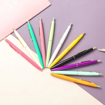 2шт Многоцветная Пластиковая Шариковая ручка для легкого нажатия Шариковая ручка для подписи Бизнес-отель Конференция Школа Оптовая Подарочная ручка
