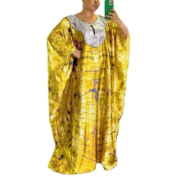 Африканское Макси Платье Женское с рукавом 