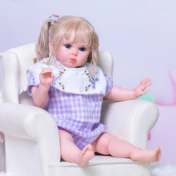 60 см, реальное изображение, 3D кожа, Многослойная Роспись, видны вены, Высококачественная Кукла-Реборн Девочка Аделаида с прямыми ногами