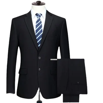 Мужской костюм черного цвета, высококачественный блейзер очень большого размера, свадебный костюм очень большого размера, размер XL 2XL 3XL 4XL 5XL 6XL 7XL 8XL