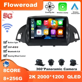 9 Дюймов Android 13 для Ford Kuga 2 Escape 3 2006-2015 Автомобильный мультимедийный видеоплеер Навигация стерео GPS Carplay Auto 5GWiFi BT5.0