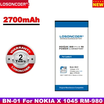 LOSONCOER 2700 мАч BN-01 Аккумулятор для телефона NOKIA X 1045 RM-980 Normandy/X2 X + Plus 1013 X2DS