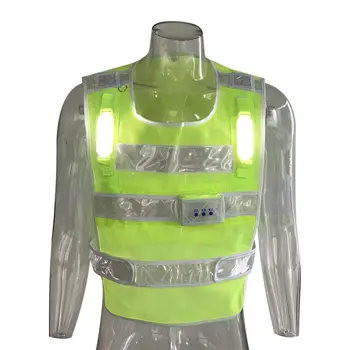 Многофункциональный перезаряжаемый велосипедный светодиодный светоотражающий жилет Безопасности, Светоотражающая предупреждающая одежда