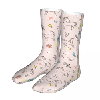 Компрессионные красочные женские носки с изображением животных в виде единорога 2023, мужские велосипедные носки