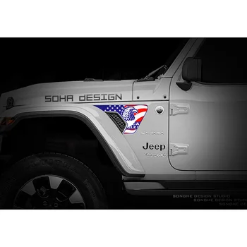 Винтажная наклейка на крыло American Eagle с затемняющим боковым вентиляционным отверстием, наклейка на виниловую пленку с графикой для Jeep Wrangler JL Gladiator