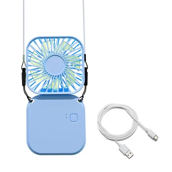 USB Портативный Перезаряжаемый вентилятор с регулируемой 3 Скоростями, Подвесной на шею/Настольный/Ручной Мини Персональный вентилятор для путешествий, покупок, вентиляции