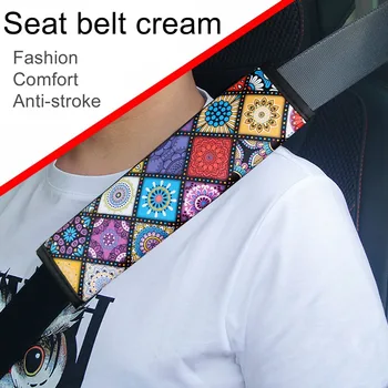 Автомобильный Ремень безопасности в богемном стиле, губка для плечевого ремня безопасности, защитные накладки, Губчатый ремень безопасности, кожаные чехлы, мягкие и удобные