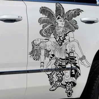Наклейки Aztec Man Women Для автомобильных наклеек Внешние аксессуары Украшение капота Высечка Водонепроницаемая Виниловая наклейка из ПВХ