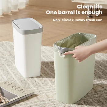 Пластиковое Кухонное Мусорное ведро с круглым отверстием для хранения мусора 28 см, Экономящая пространство Корзина для мусора для ванной Комнаты, Узкое мусорное ведро для туалета