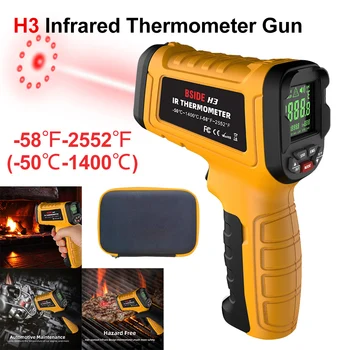 Инфракрасный термометр BSIDE H3 Пистолет-50 ~ 1400 ° C Бесконтактный Ручной цифровой Лазерный Промышленный Тестер Для измерения Температуры Инструменты