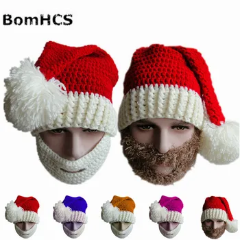 BomHCS Зимняя теплая Вязаная шапочка-бини 100% Ручной работы, Рождественская шапка с черепом, Рождественский подарок