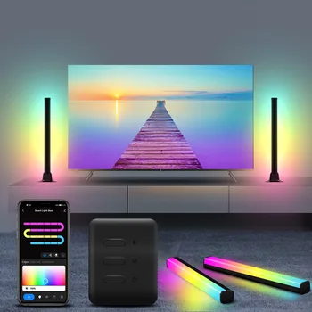 Tuya Smart LED Light Bars RGB Настольная лампа, управляемая приложением Alexa и Google Assistant для украшения дома в игровой комнате на стене телевизора