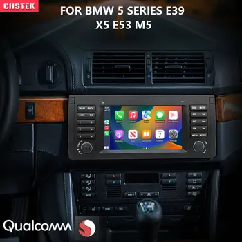CHSTEK Qualcomm Автомобильный Радио Мультимедийный DVD-плеер Видео Черный Медиа Carplay Android Auto для BMW 5 Серии E39 X5 E53 M5 Обновление