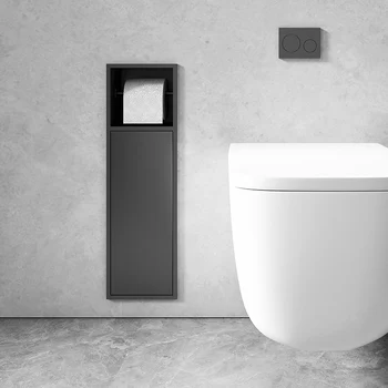 Индивидуальная ниша для ванной комнаты, встроенный стеллаж для хранения из нержавеющей стали, Ниша для туалетной щетки с дверцей, держатель для салфеток для ванной комнаты, шкаф