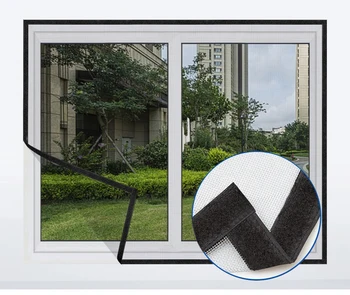 Сетчатое окно с защитой от насекомых, сетчатый экран, невидимый экран от комаров, съемное моющееся окно с москитной сеткой на заказ