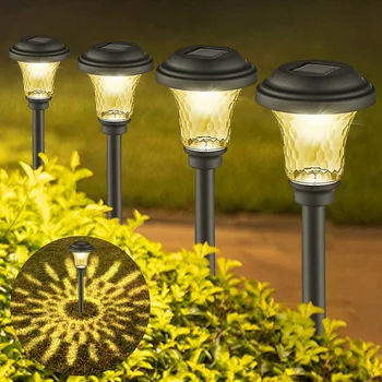 Солнечные Наружные фонари, Светодиодное освещение, садовые лампы, водонепроницаемая ландшафтная дорожка для двора, декоративная лужайка на заднем дворе, патио
